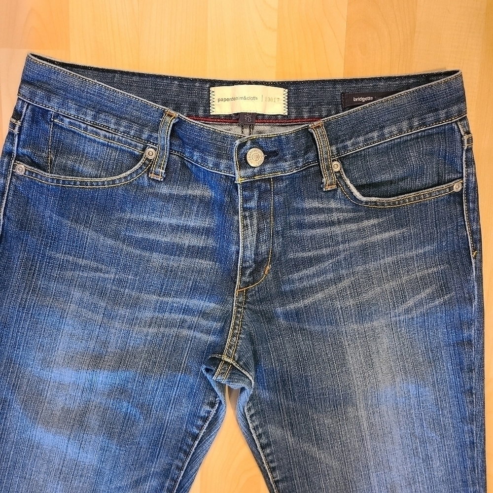 Paper Denim & Cloth Jeans Bridgette Low Rise Bootcut Wide Leg Medium Wash Baggy - Picture 3 of 11